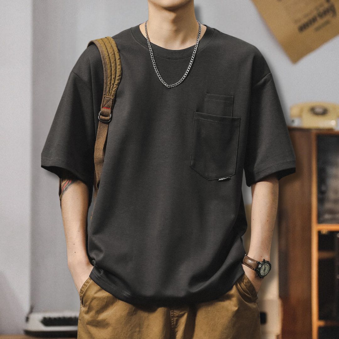Round Neck Half Sleeve T-shirt Handsome Style A1006