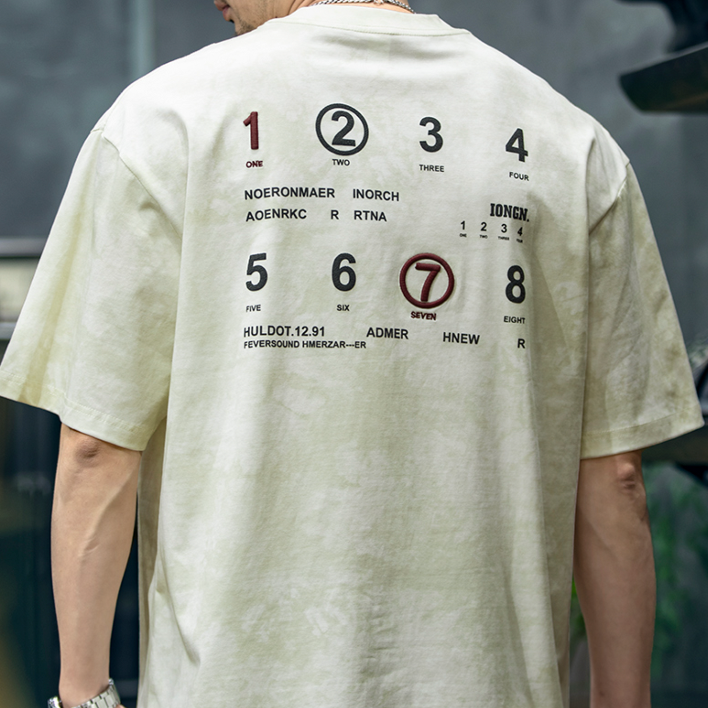 Letter Printed Short-sleeved T-shirt Men's A0890