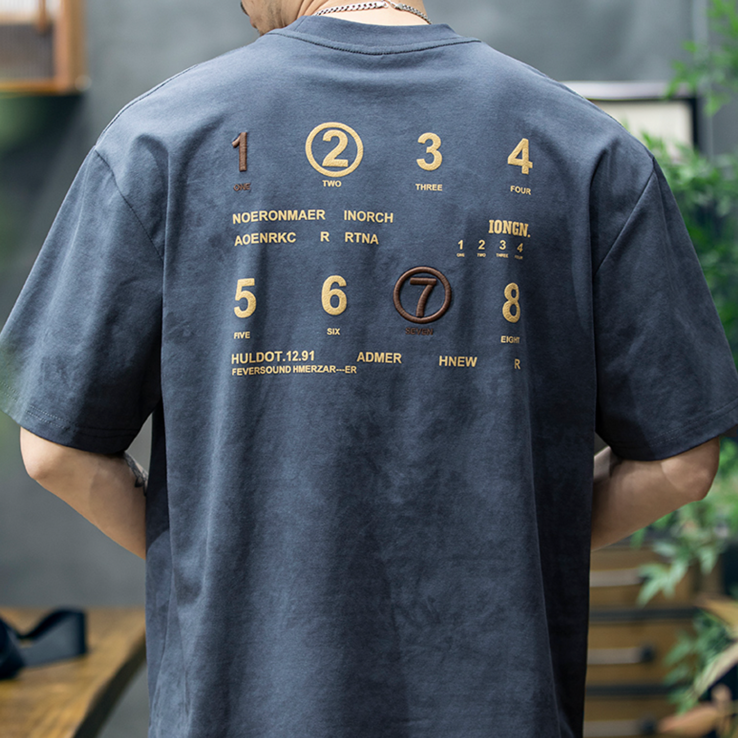 Letter Printed Short-sleeved T-shirt Men's A0890