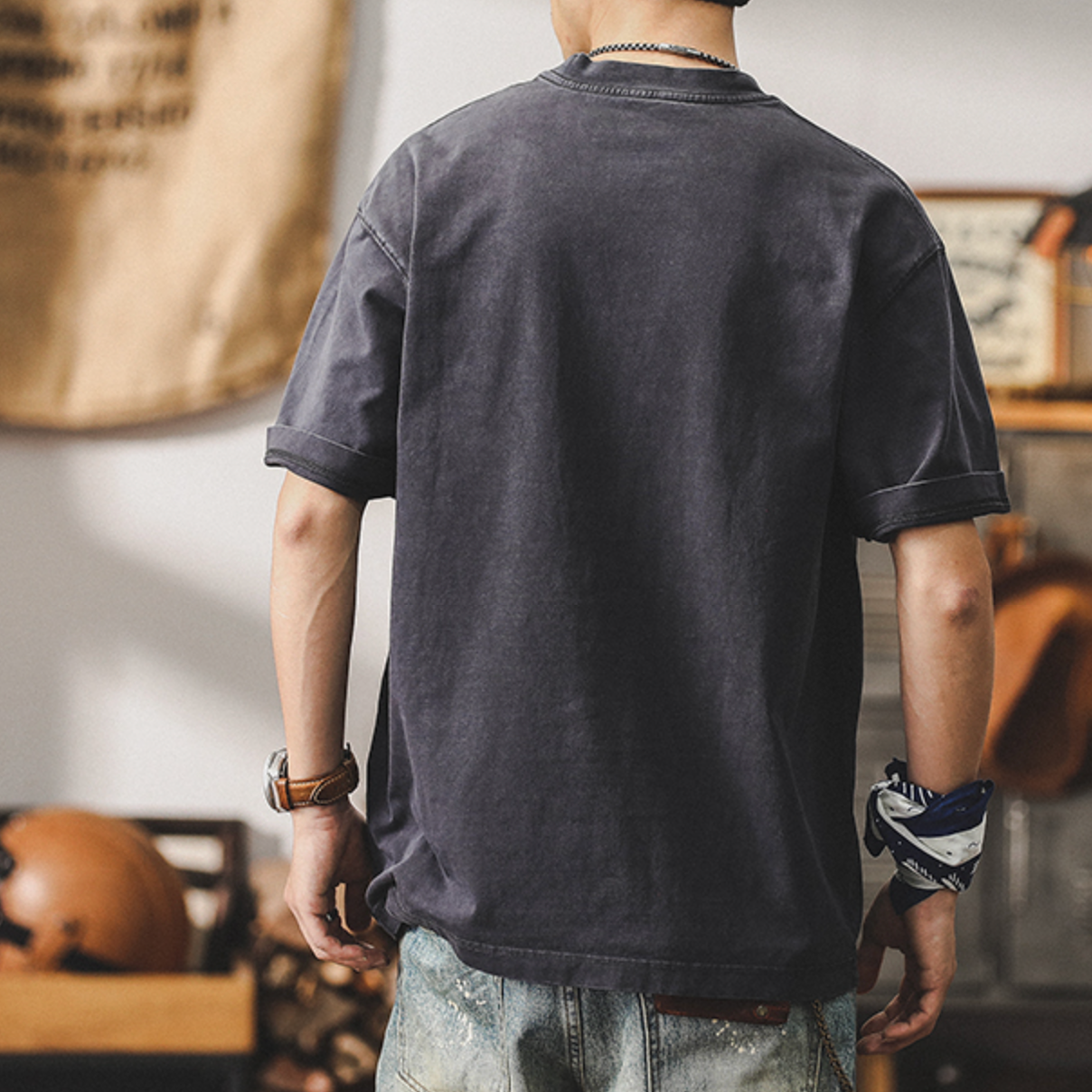 American Short-sleeved T-shirt Men's A0893