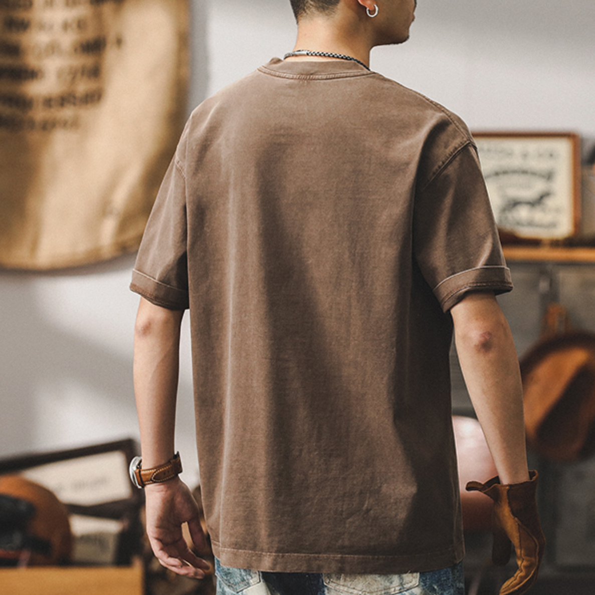 American Short-sleeved T-shirt Men's A0893