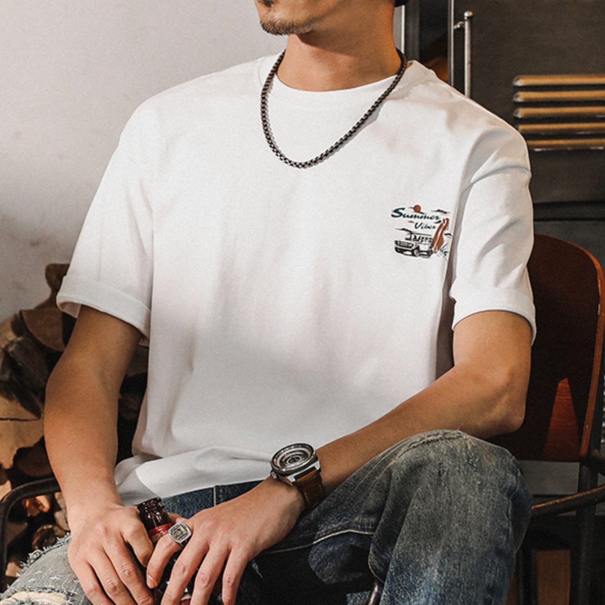 T-shirt Men's Short-sleeved A0895