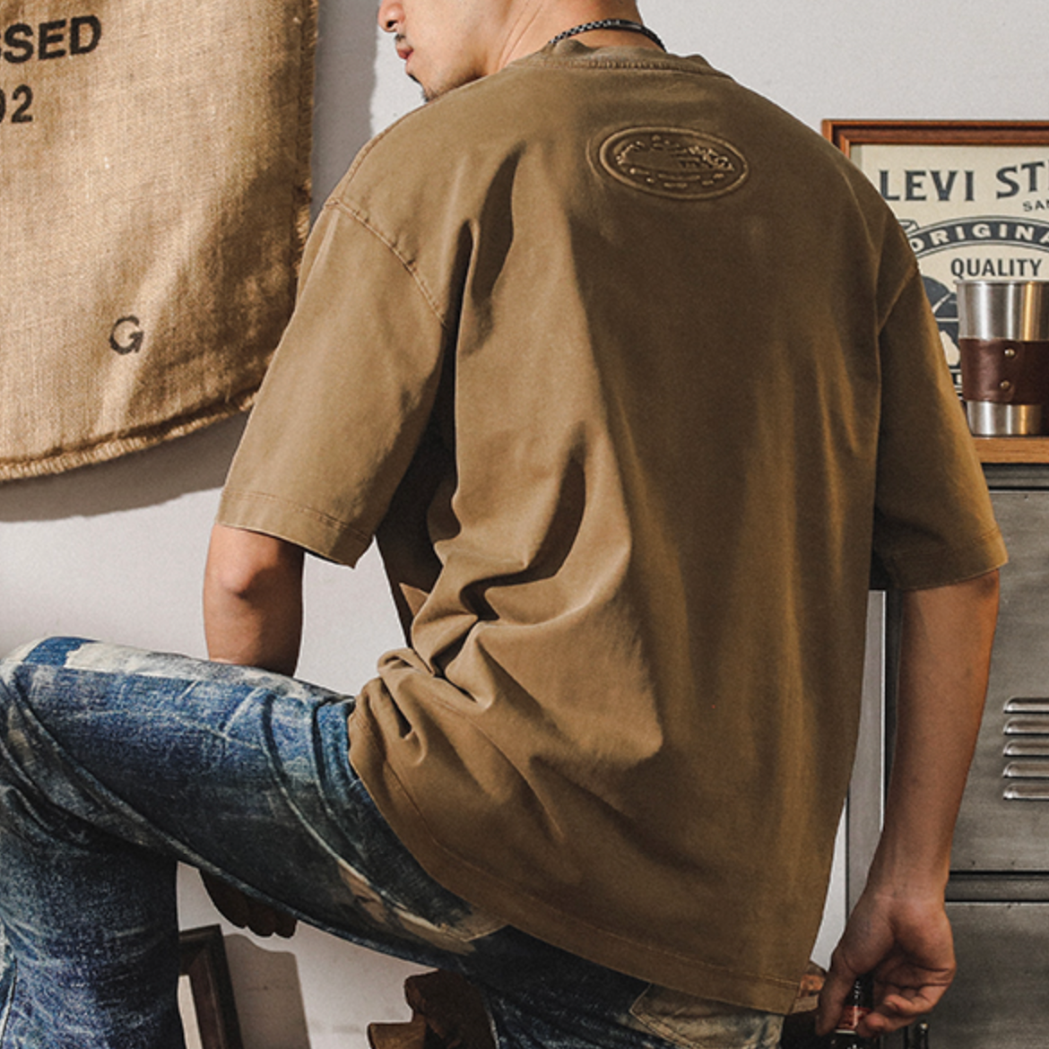 T-shirt Men's Three-dimensional Steel Printed A0897