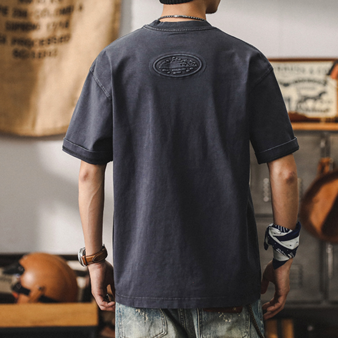 T-shirt Men's Three-dimensional Steel Printed A0897
