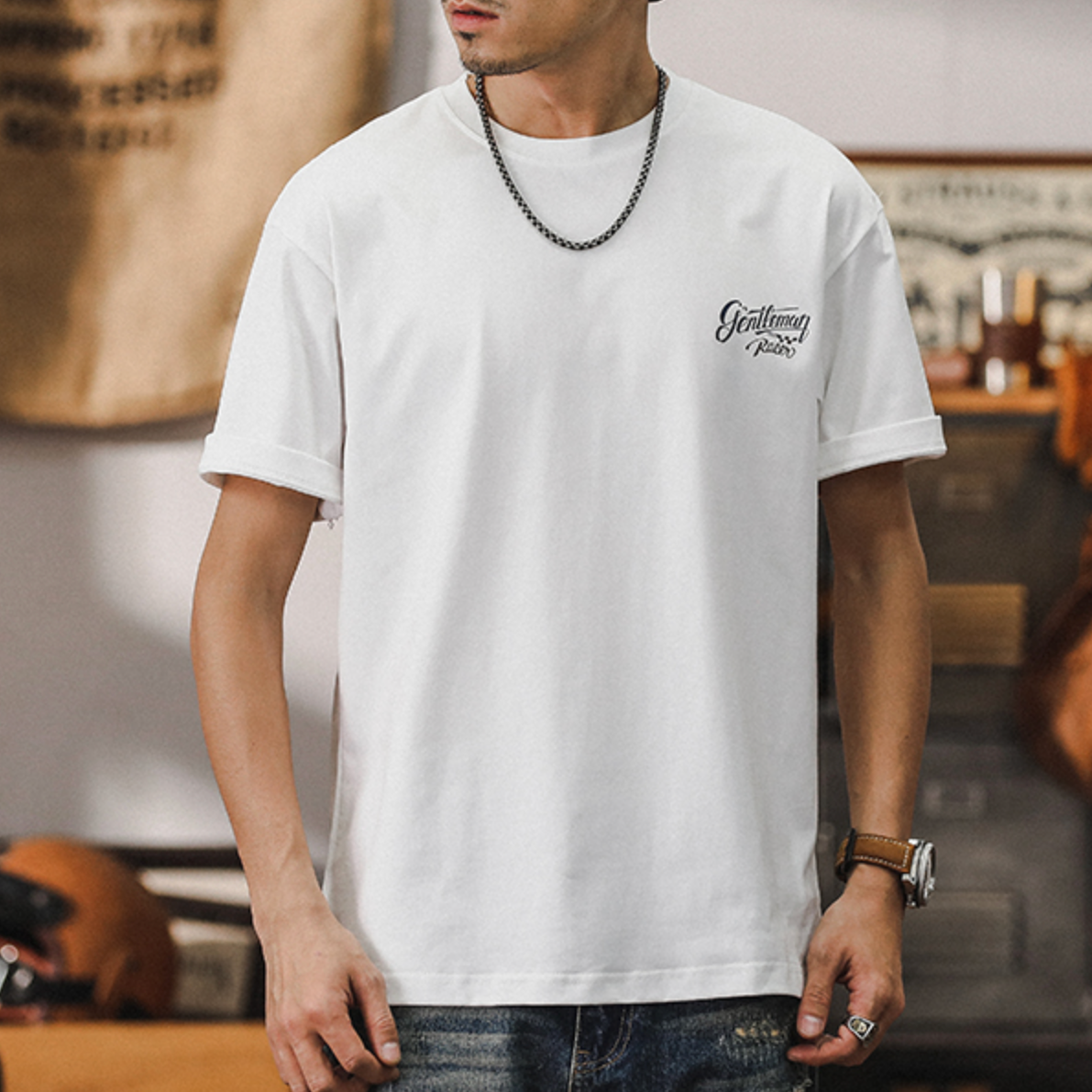 American T-shirt Men's Short-sleeved A0899
