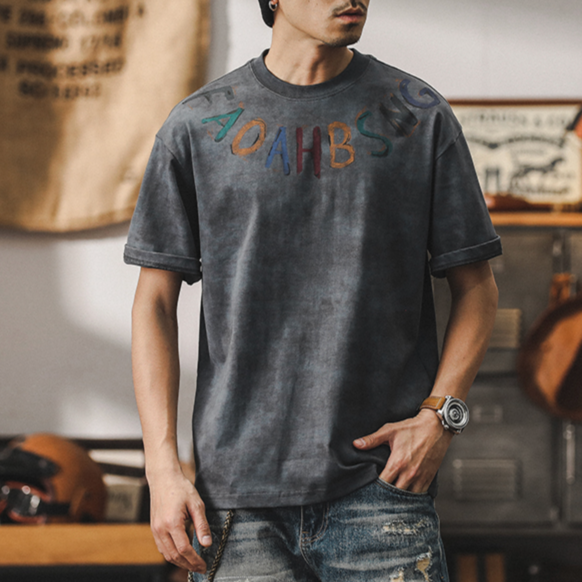 Men's Casual Short-sleeved T-shirt A0900