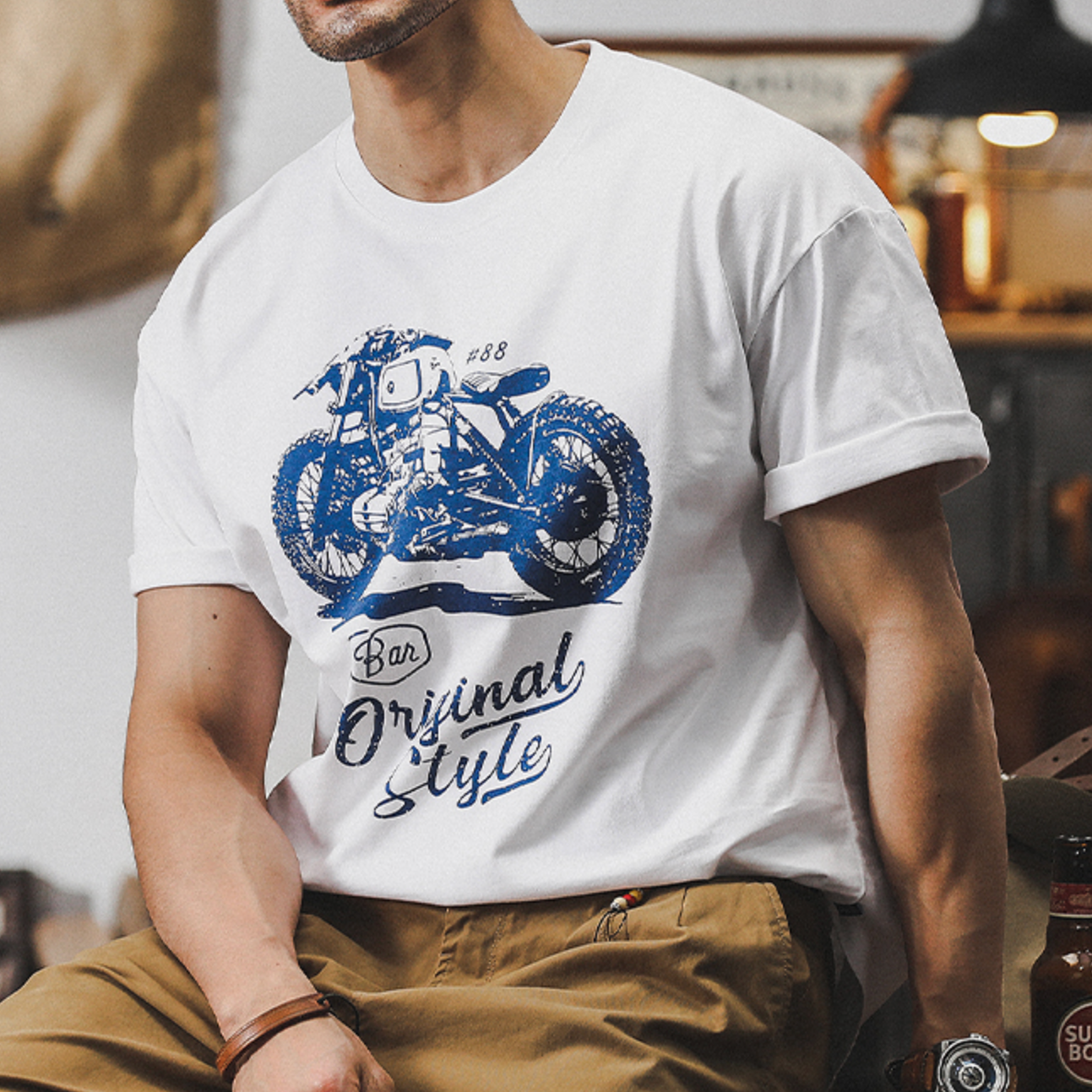 American Retro Short-sleeved Men's A0907