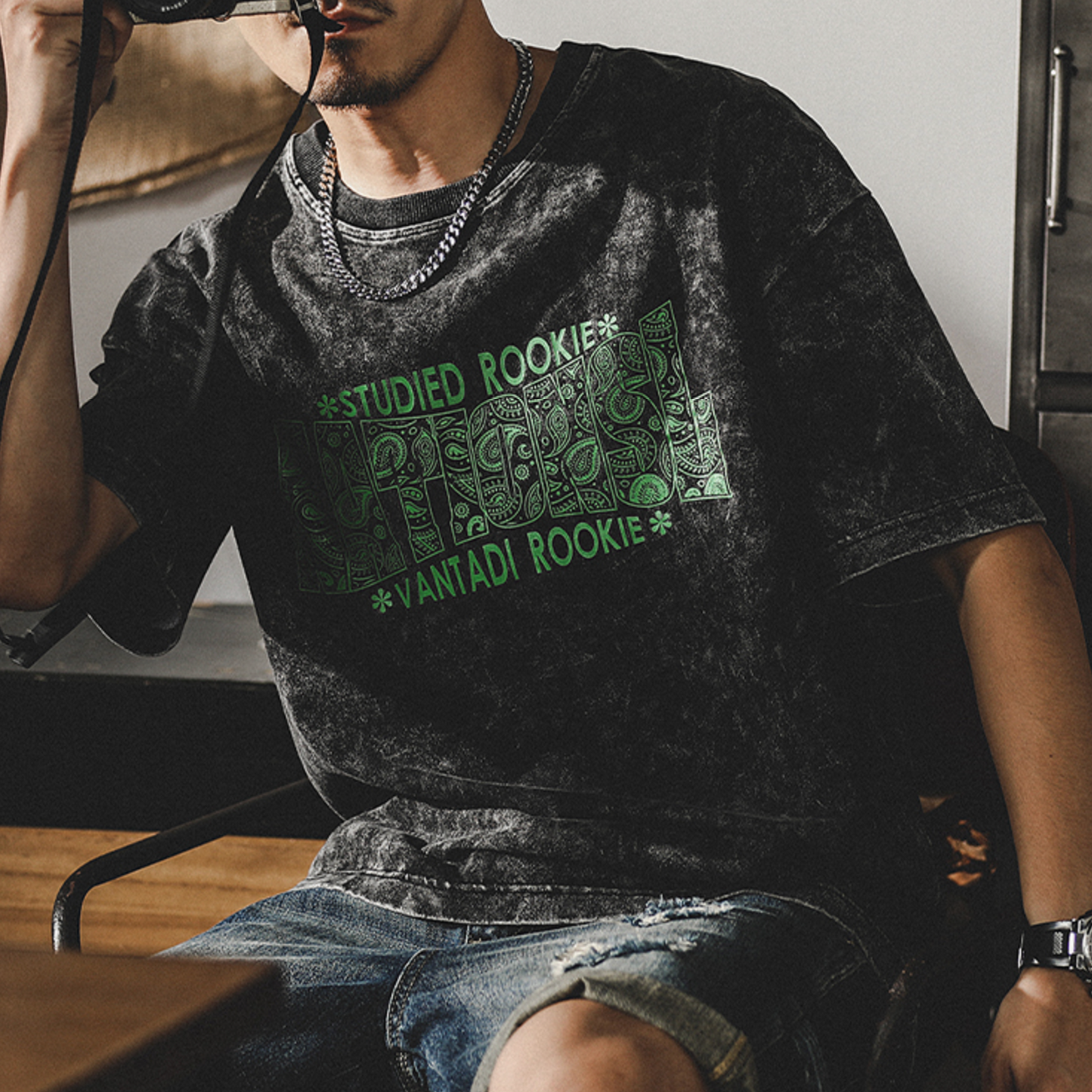 American Retro T-shirt Men's Short-sleeved A0921