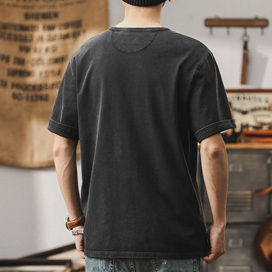 American Henry Neck T-Shirt A0932