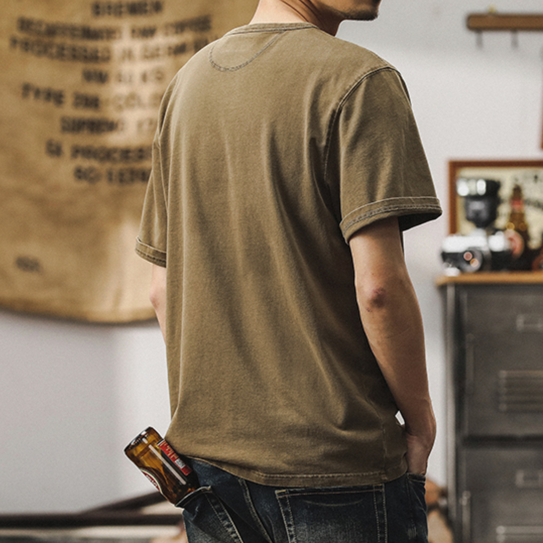 American Henry Neck T-Shirt A0932