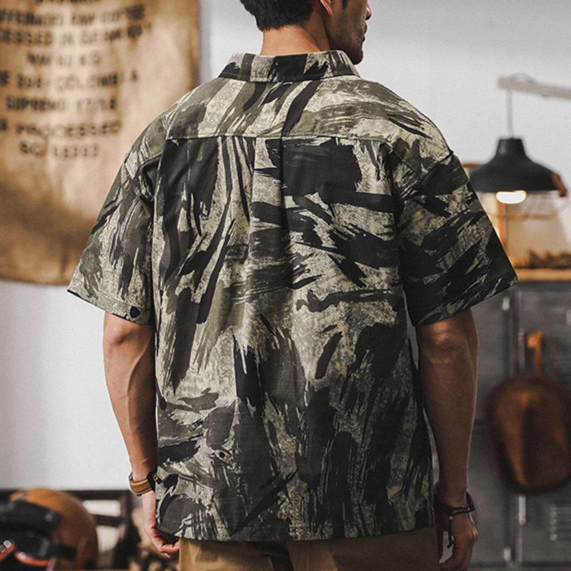 Loose Camouflage Casual Half-sleeved Polo Shirt A0950