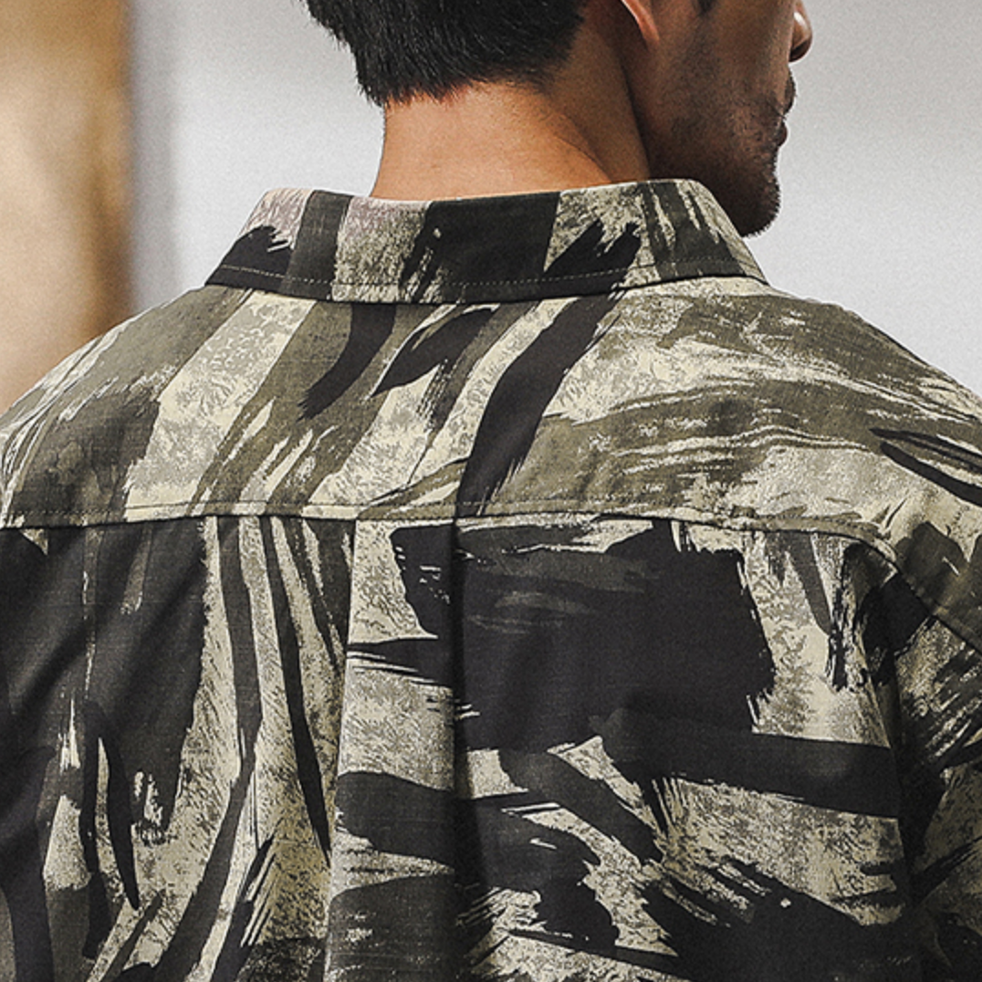Loose Camouflage Casual Half-sleeved Polo Shirt A0950