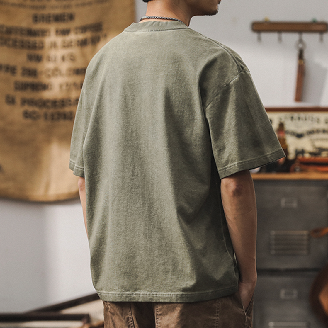 Washed Dirty Dyed Loose T-shirt A0964
