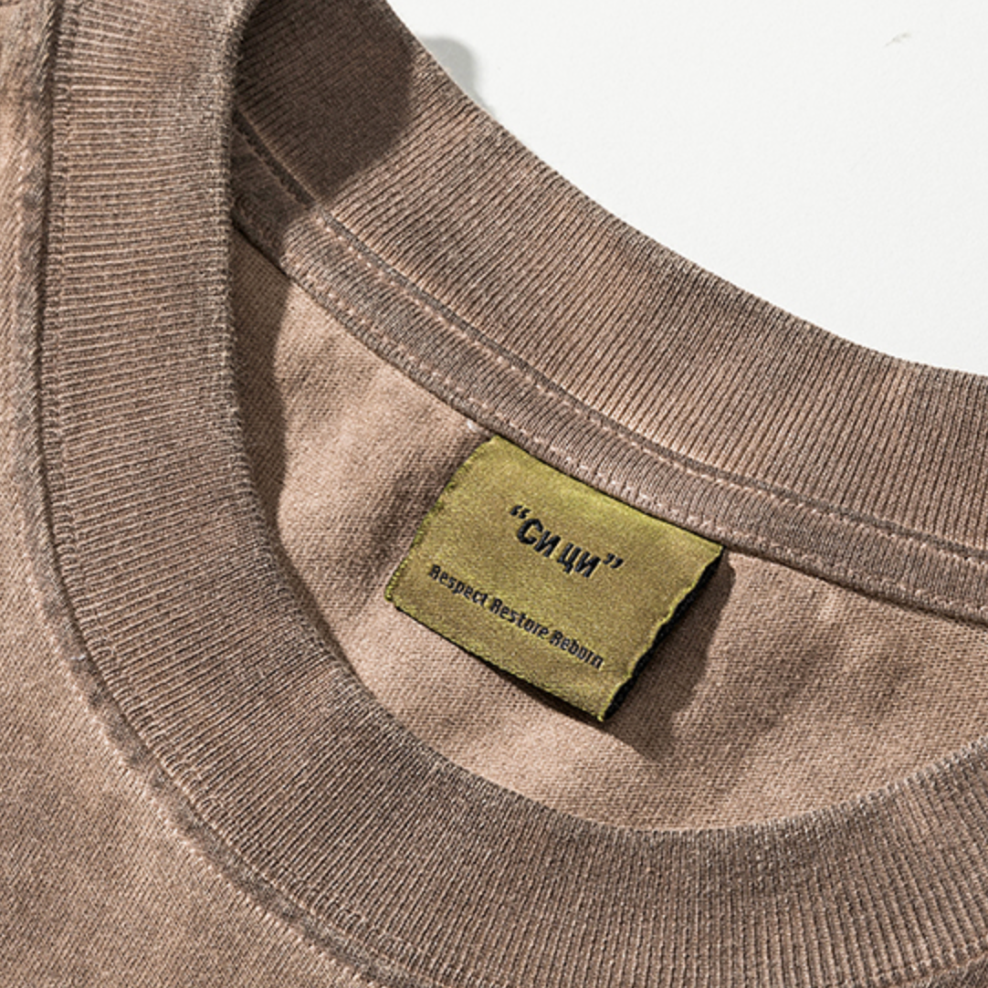 Washed Dirty Dyed Loose T-shirt A0964
