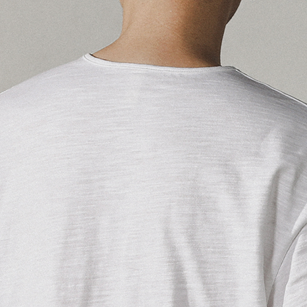 Henry Collar Short-sleeved Simple T-shirt A0966