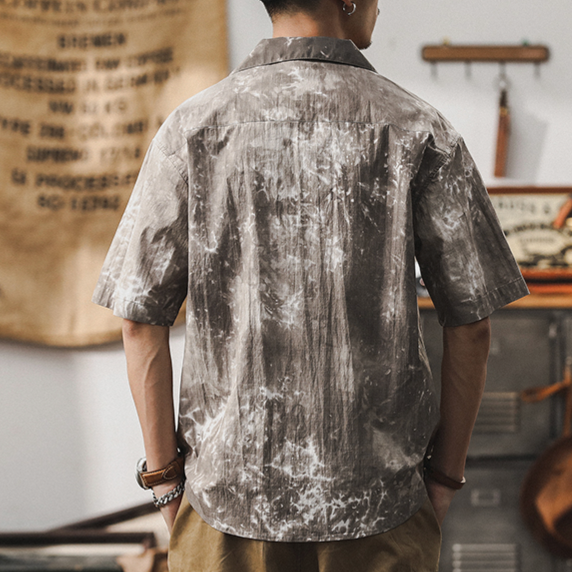 Anti-wrinkle Thin Cuban Collar Shirt A0990
