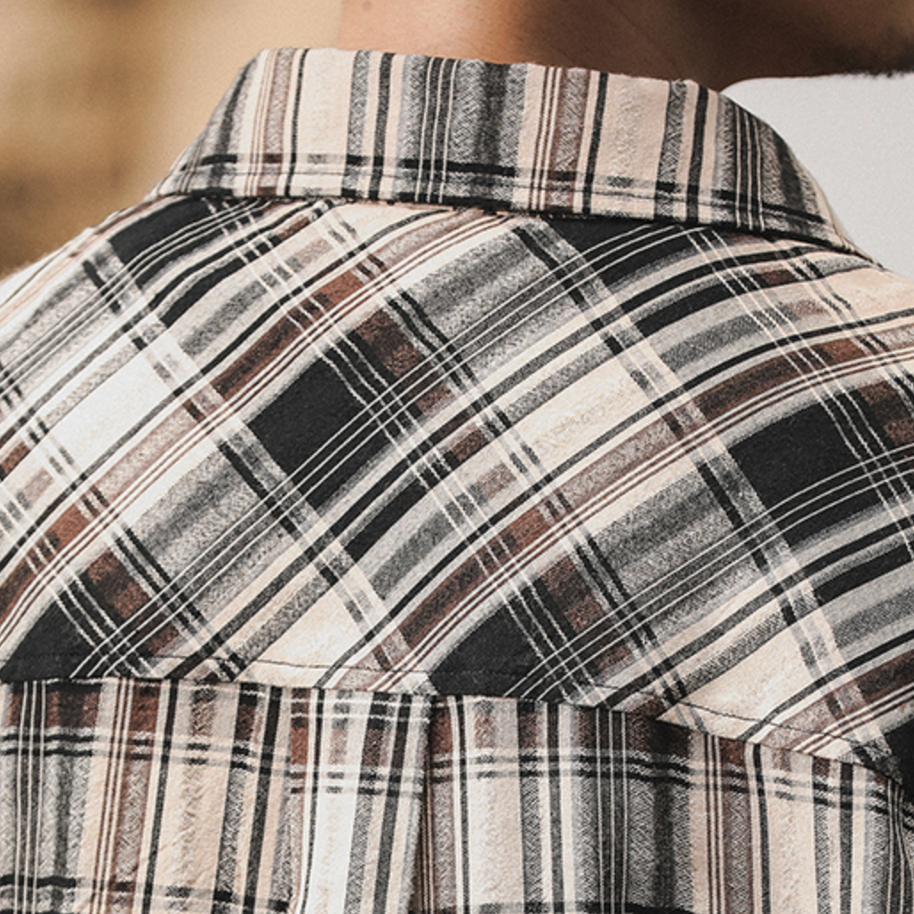 Plaid Shirt Short-sleeved A0992