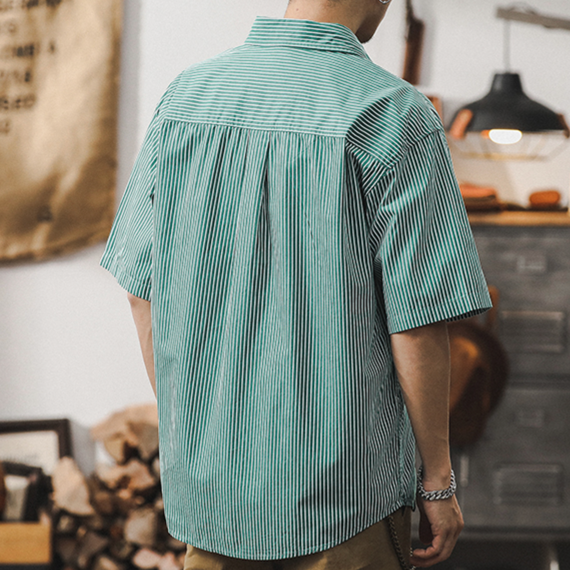 Striped Shirt Short Sleeve A0994