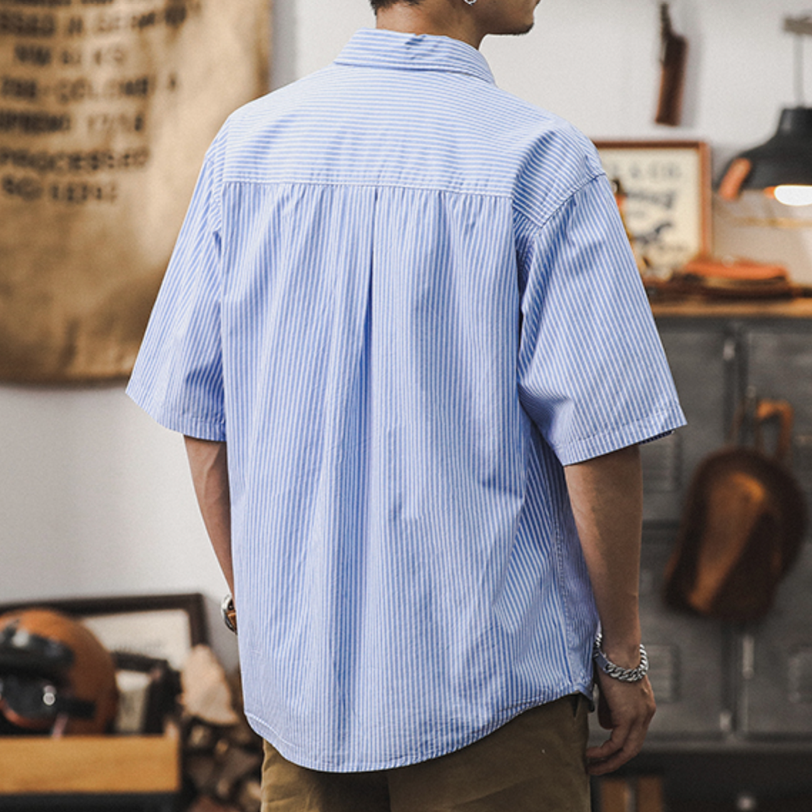 Striped Shirt Short Sleeve A0994