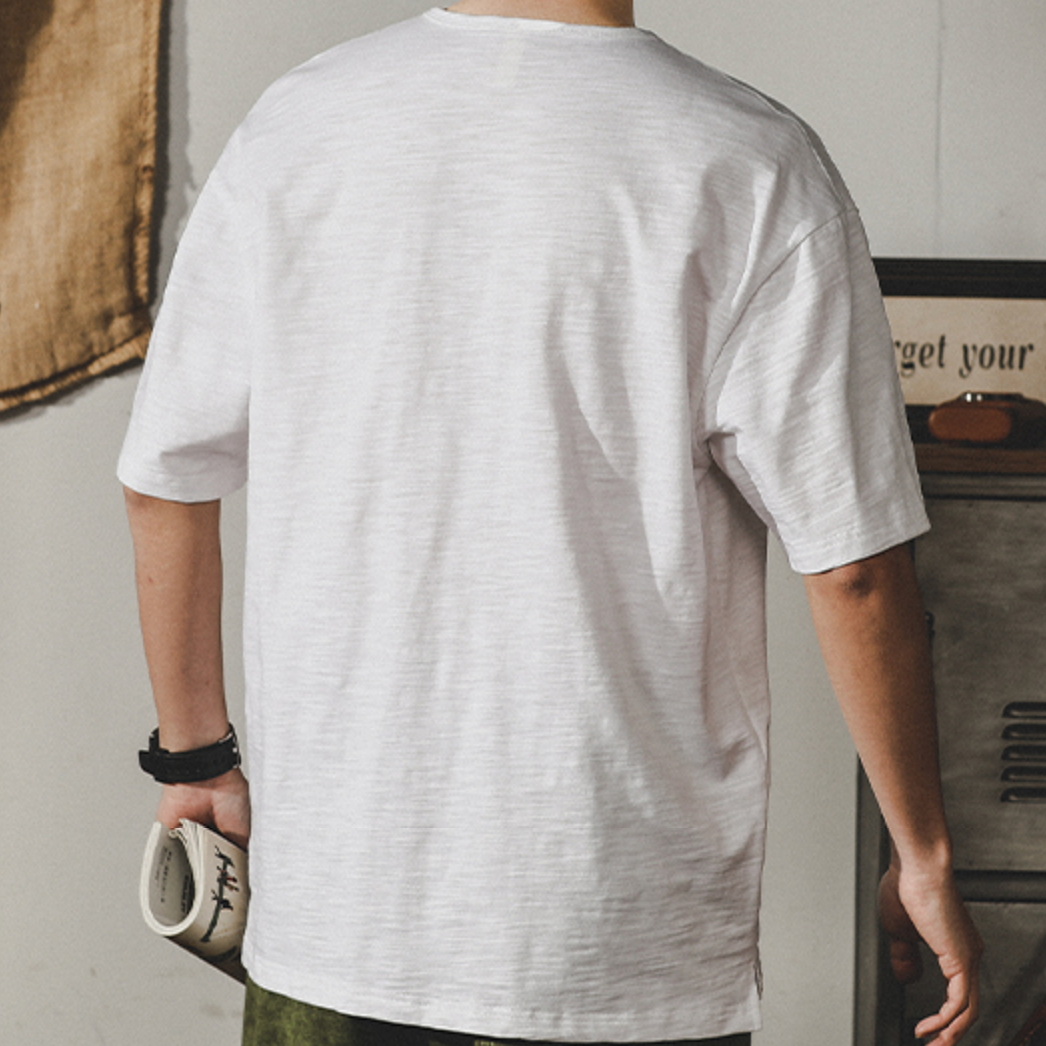 Bamboo Texture Tough Guy Henry Shirt A0997