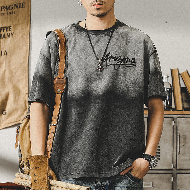 American Retro Short-sleeved T-shirt Men's A0909
