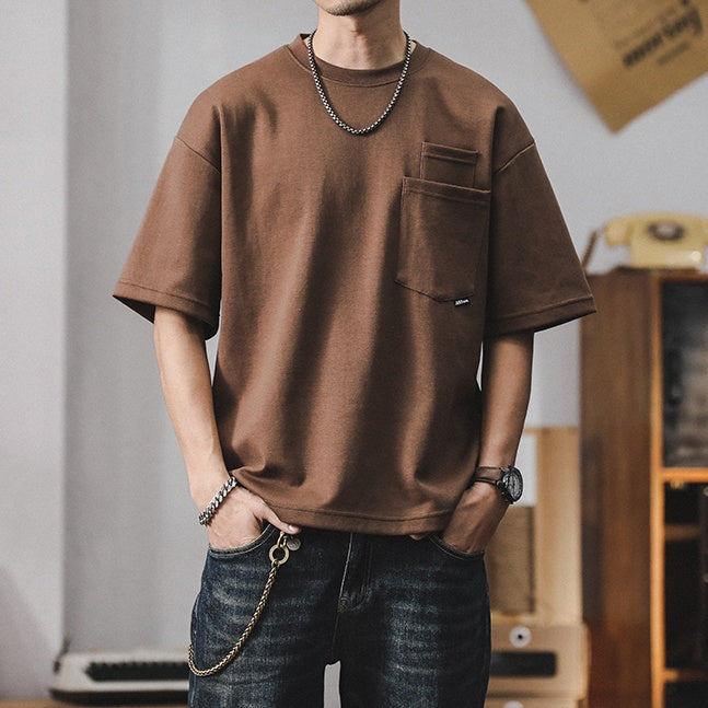 Round Neck Half Sleeve T-shirt Handsome Style A1006
