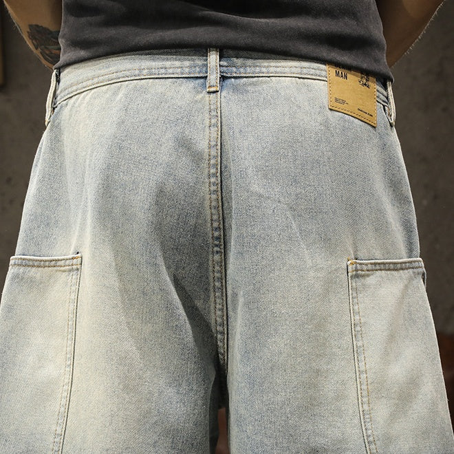 Thin Washed Denim Shorts A1011