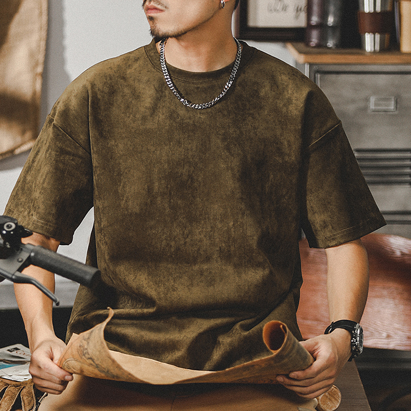 American Retro Washed T-shirt Short-sleeved A0913