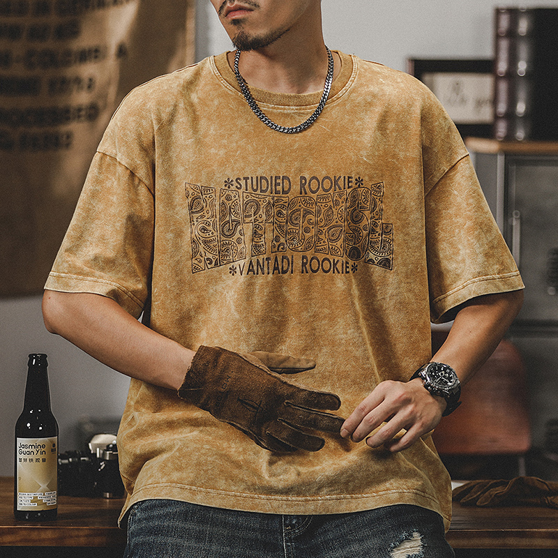 American Retro T-shirt Men's Short-sleeved A0921
