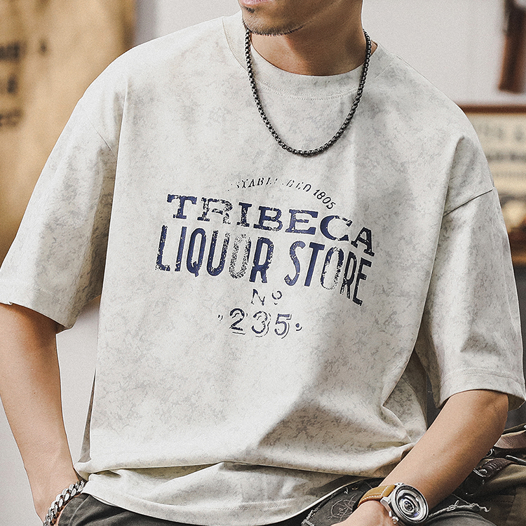 American Retro Cloud-dyed T-shirt A0929