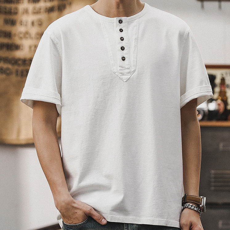American Henry Neck T-Shirt A0932