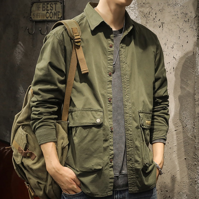 Multi Pocket Work Shirt Jacket A1053