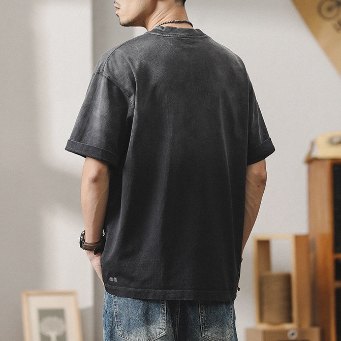 American Retro Gradient Short-sleeved T-shirt A1005