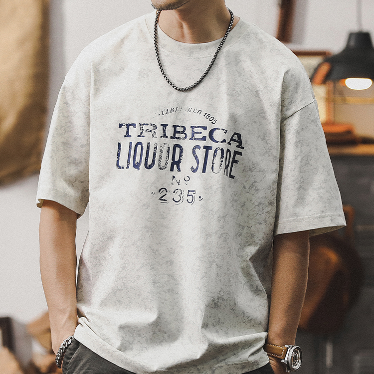 American Retro Cloud-dyed T-shirt A0929