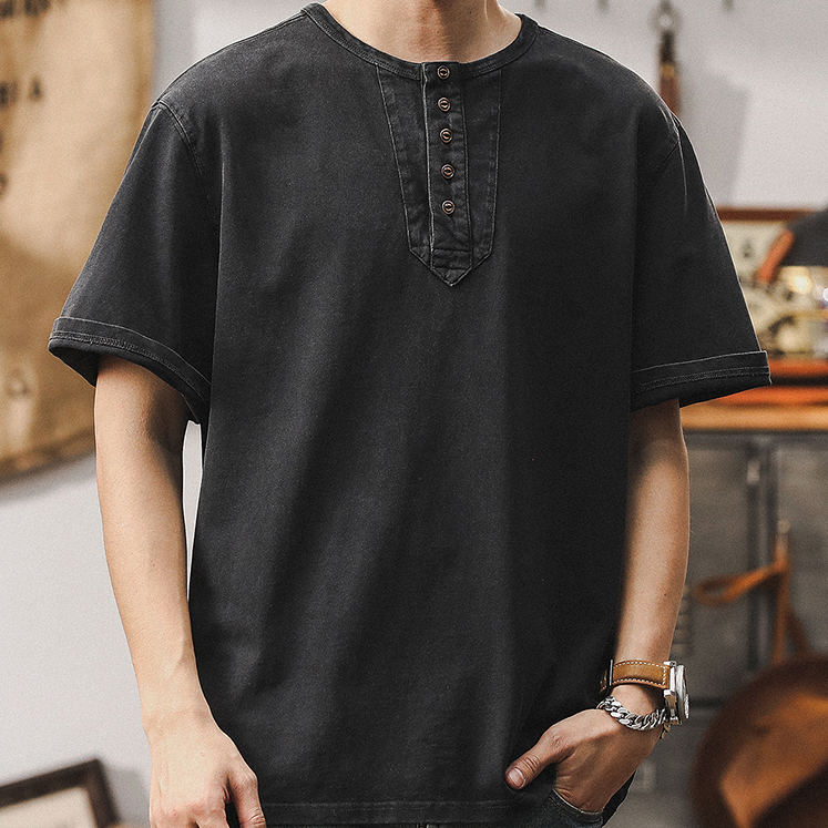 American Henry Neck T-Shirt A0932