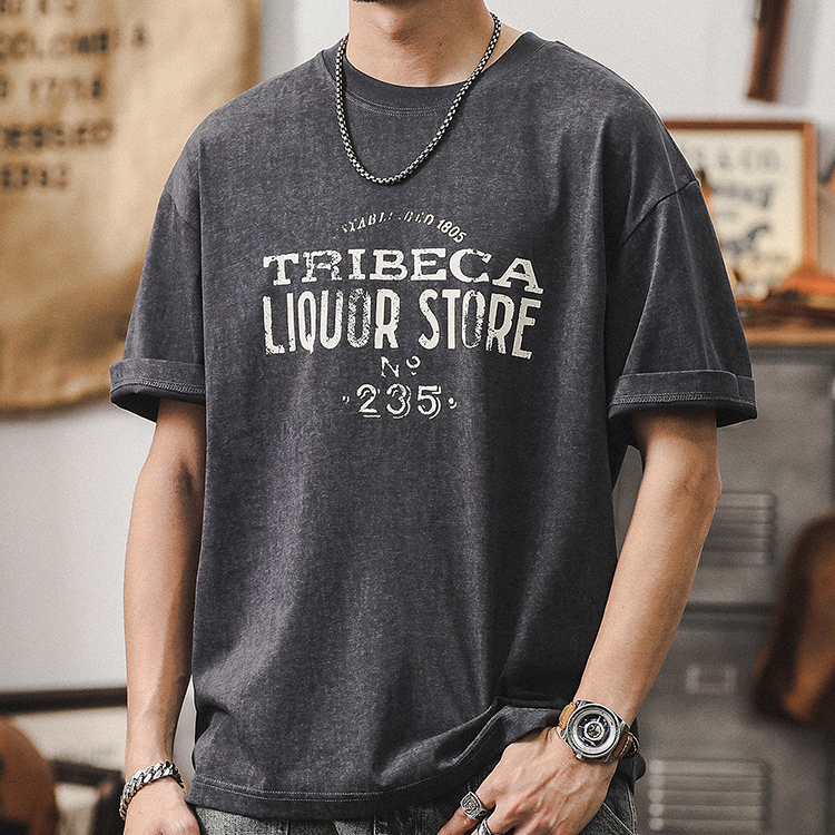 American Retro Cloud-dyed T-shirt A0929