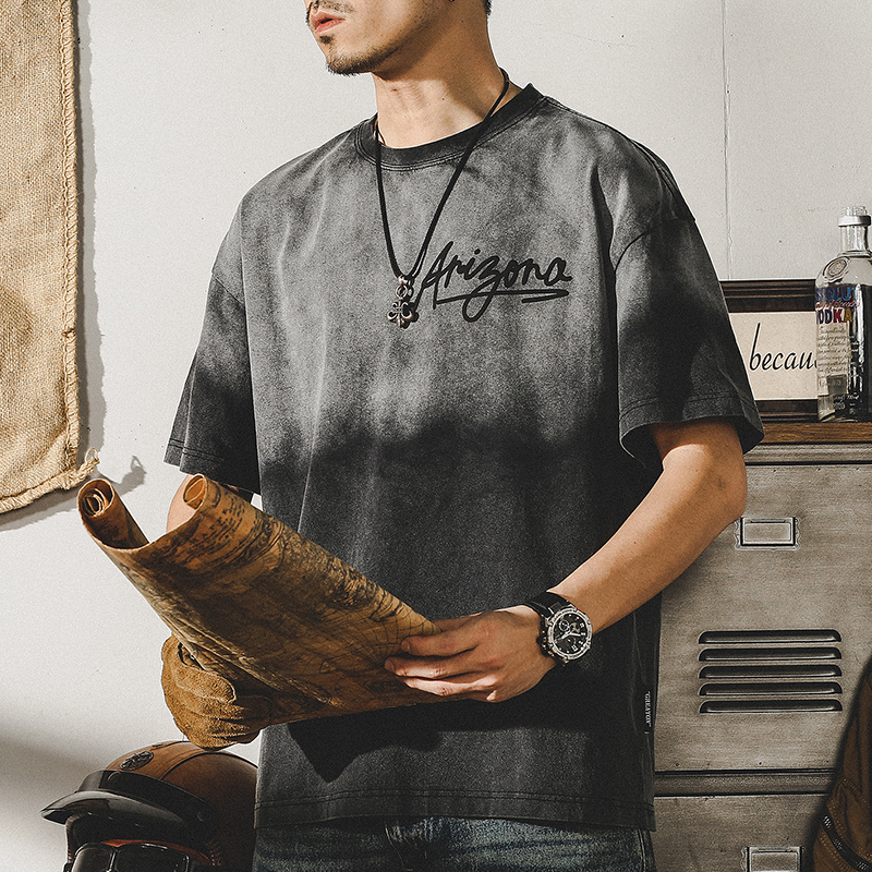 American Retro Short-sleeved T-shirt Men's A0909