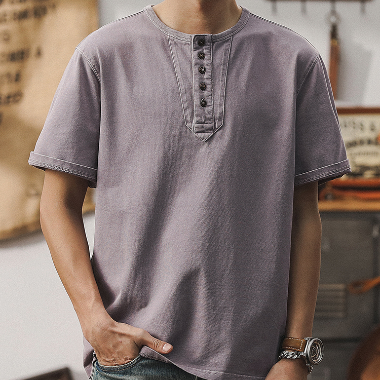 American Henry Neck T-Shirt A0932