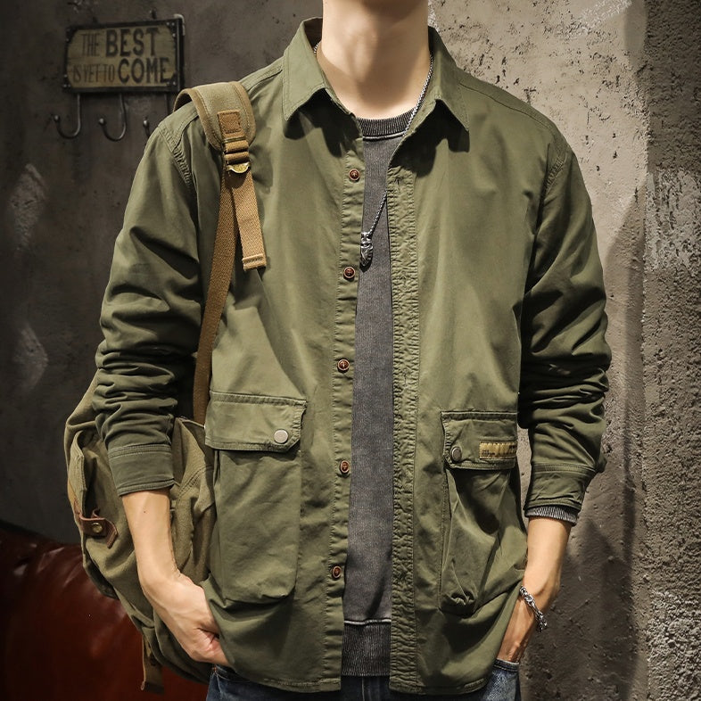 Multi Pocket Work Shirt Jacket A1053