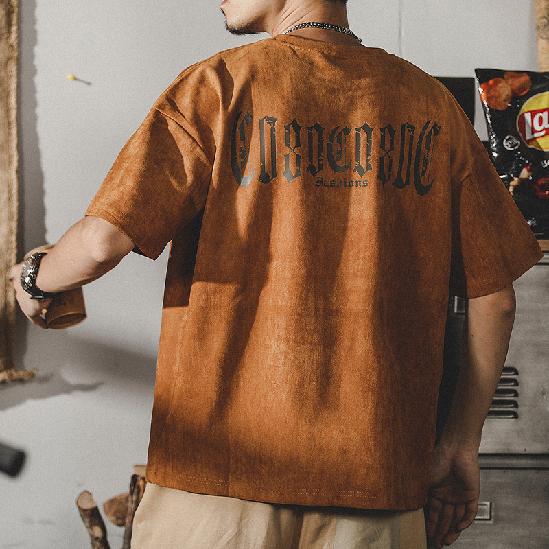 American Retro Washed T-shirt Short-sleeved A0913