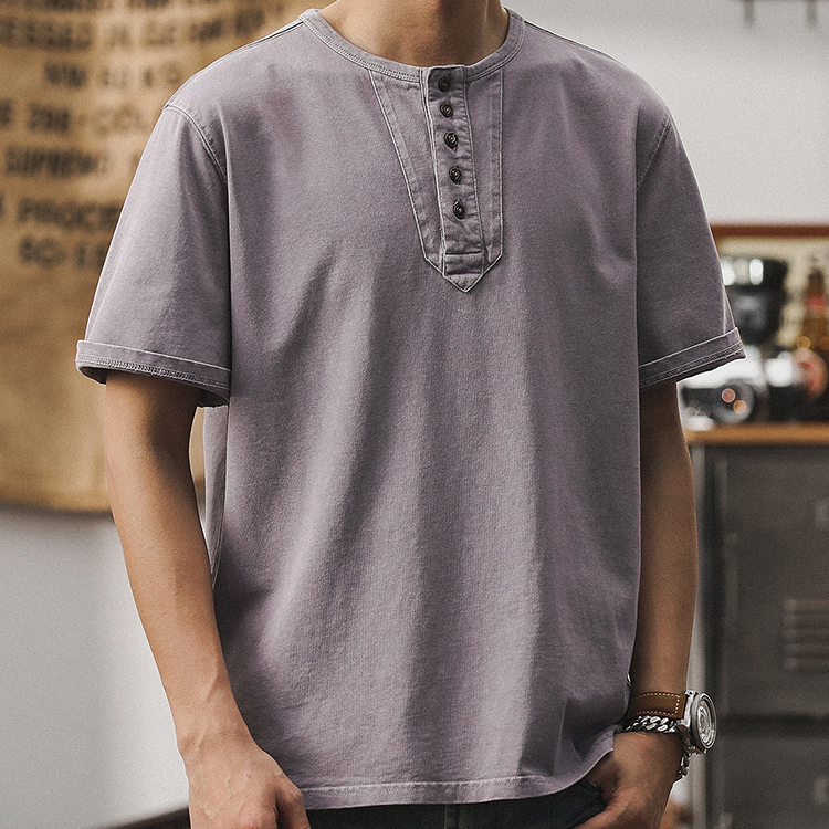 American Henry Neck T-Shirt A0932