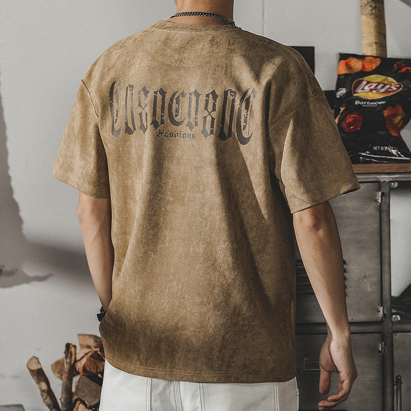 American Retro Washed T-shirt Short-sleeved A0913