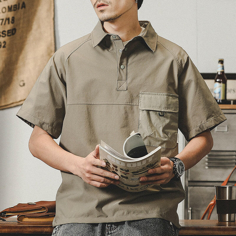 Half-sleeved Simple Polo Shirt A0131