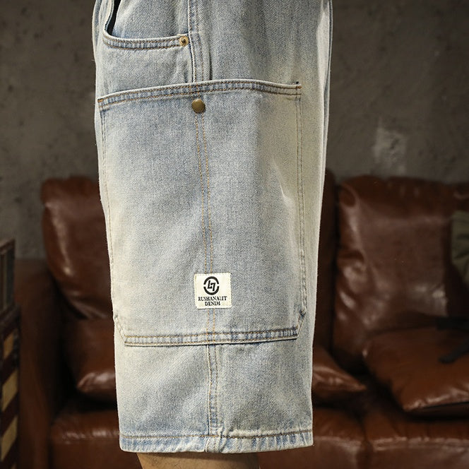 Thin Washed Denim Shorts A1011