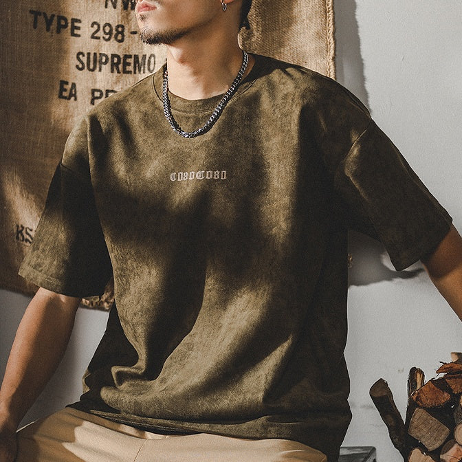 Distressed Drape Short-sleeved T-shirt A0999