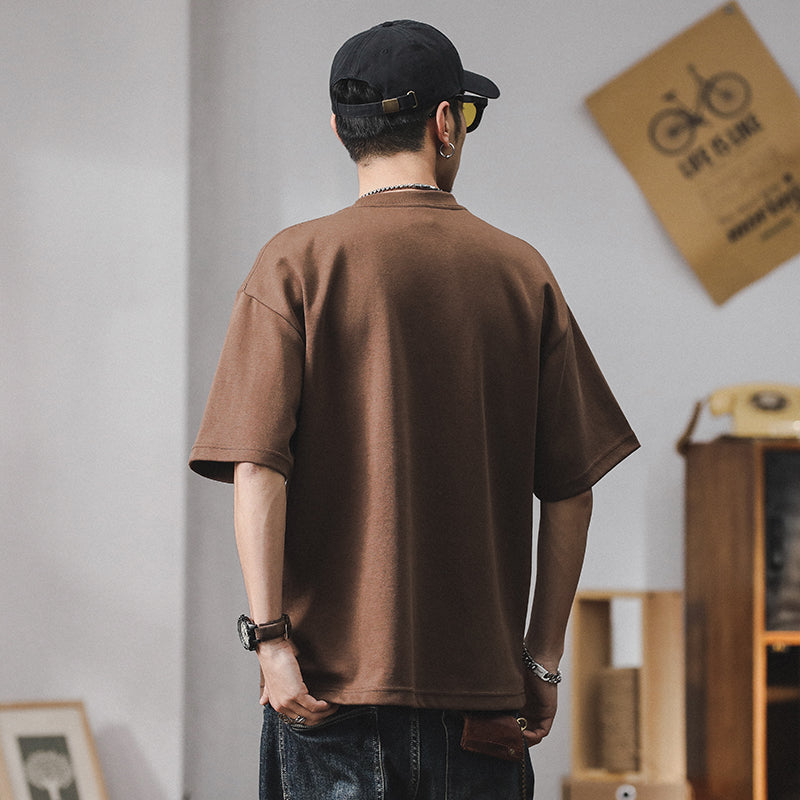 Round Neck Half Sleeve T-shirt Handsome Style A1006
