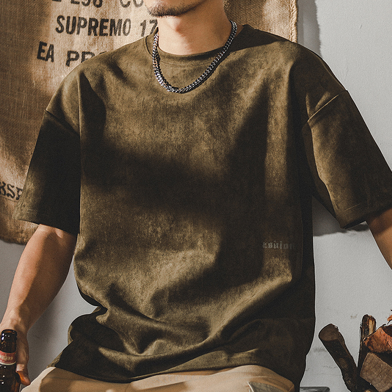 American Retro Washed T-shirt Short-sleeved A0913