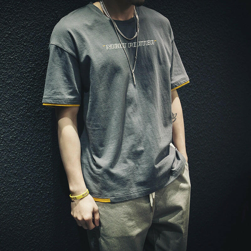 Fake Two-piece Half-sleeved T-shirt A0139