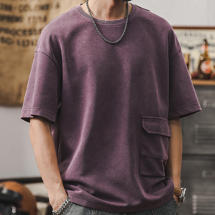 Front Pocket Retro T-shirt A0936