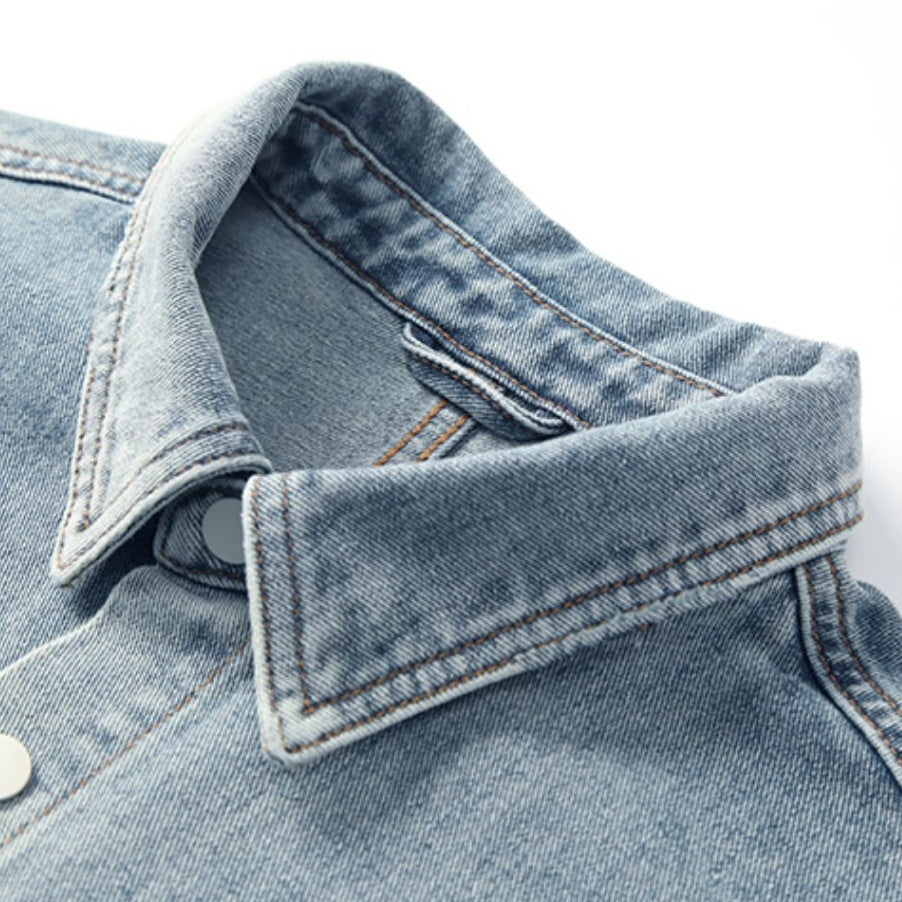 Summer Denim Shirt Short-sleeved A1017